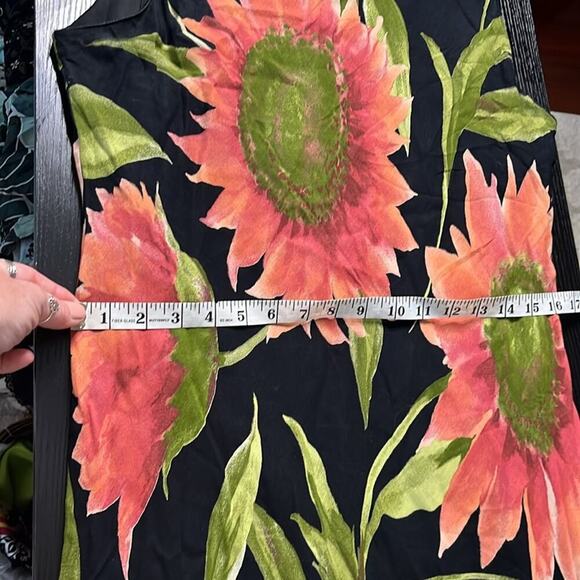 Vintage Ronni Nicole Black and Green Sleeveless Sundress - Picture 6 of 9